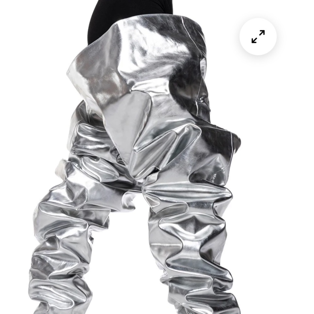 AKIRA Azeala Wang  Silver Thigh High Boots - Picture 2 of 6